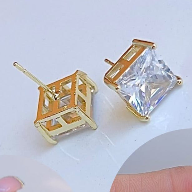 Topitos en rodio dorado y zircon Z