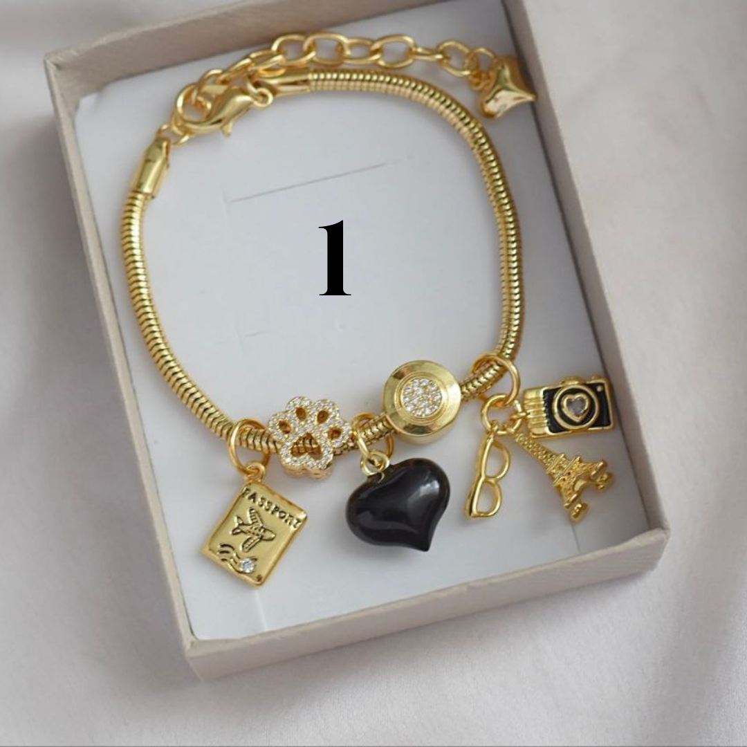 Pulsera Cordón y Dijes P