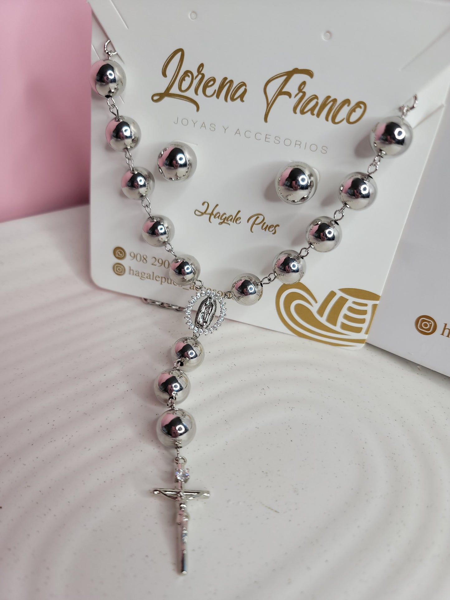 Set Rosario Silver Balines