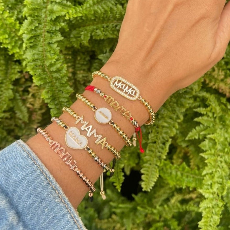 Pulsera ajustable con la palabra mamá P