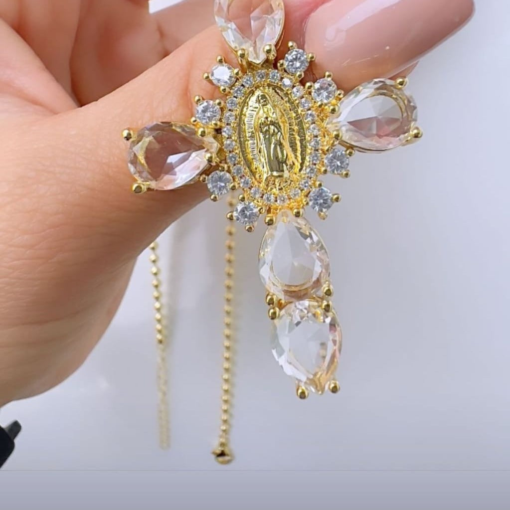 Cadena cruz de piedras C
