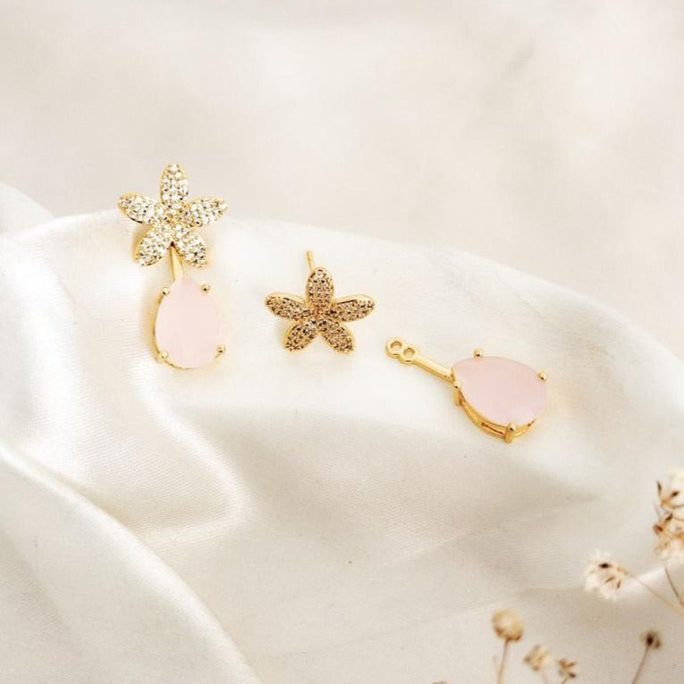 Aretes mini estrella y piedras Z