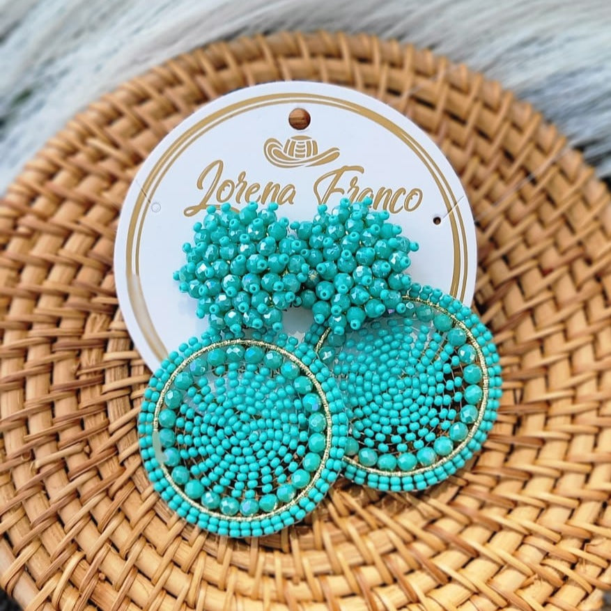Aretes mostacillas tejidos de colores Z