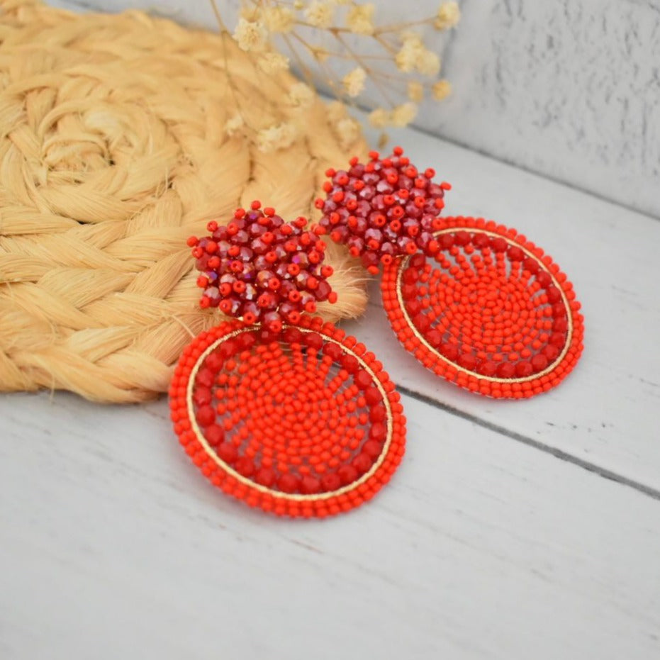 Aretes mostacillas tejidos de colores Z