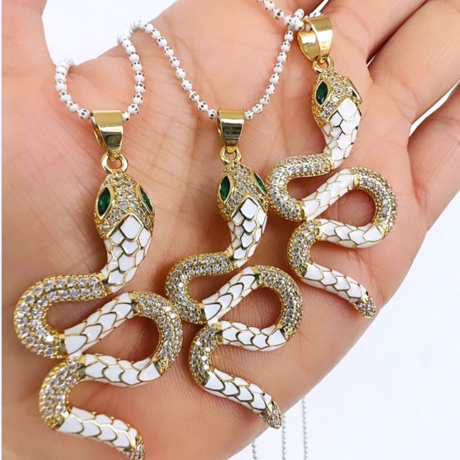 Collar culebra blanca C
