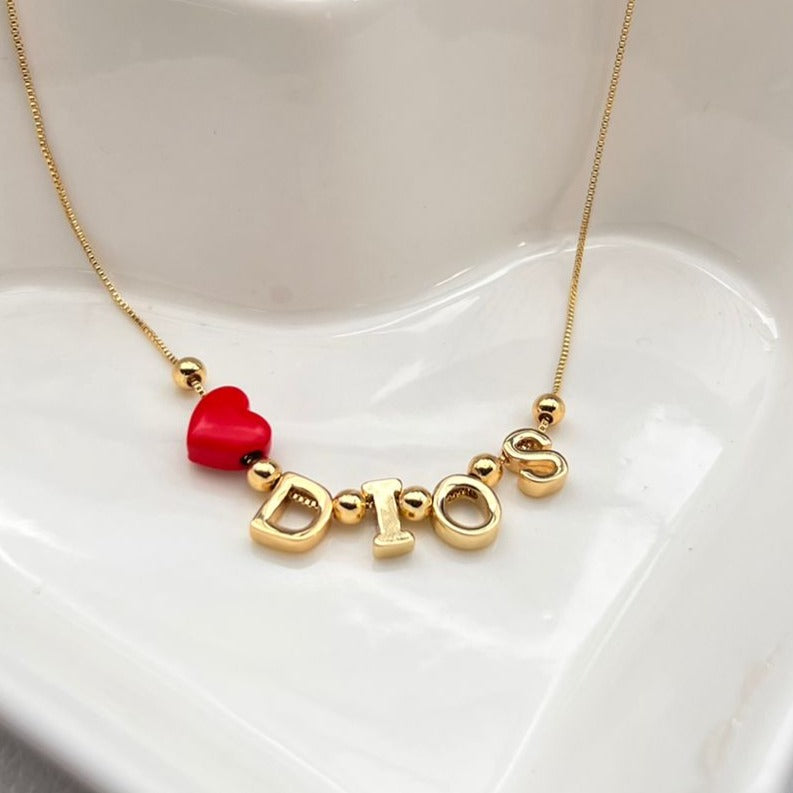 Cadena Nombre más dije corazón Personalizable