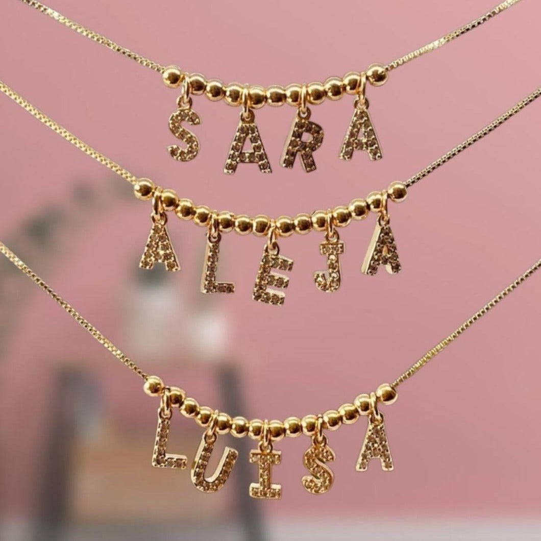 Cadena Nombre más dije corazón Personalizable
