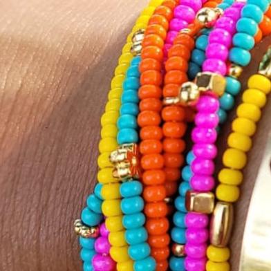 Pulsera en mostacilla multicolor P