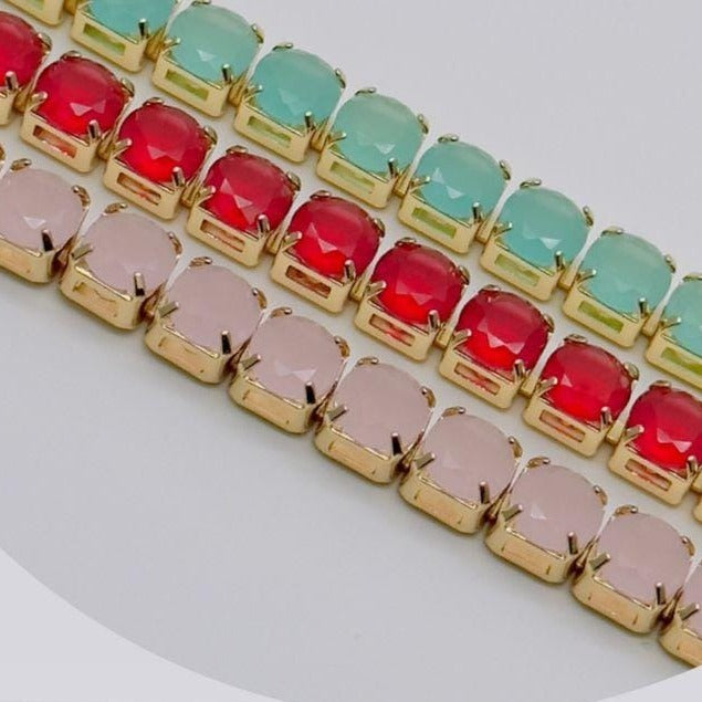 Pulseras en piedras cuadradas P