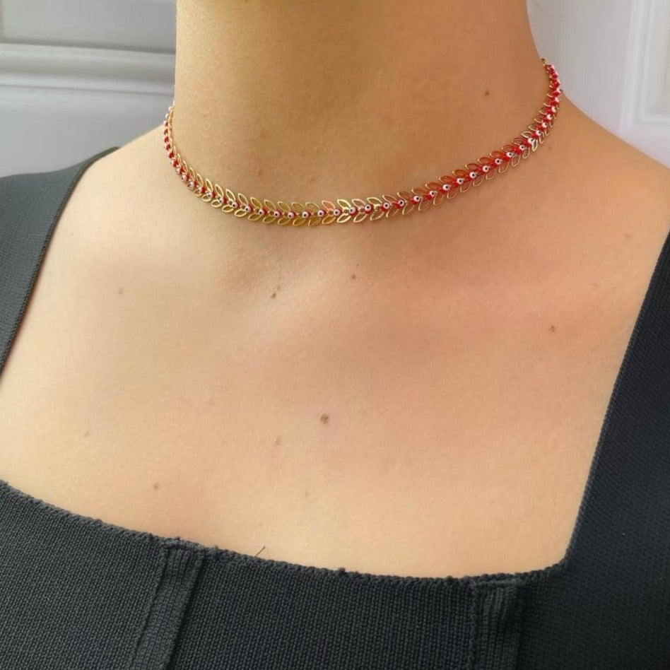 Turkish eye leaf choker