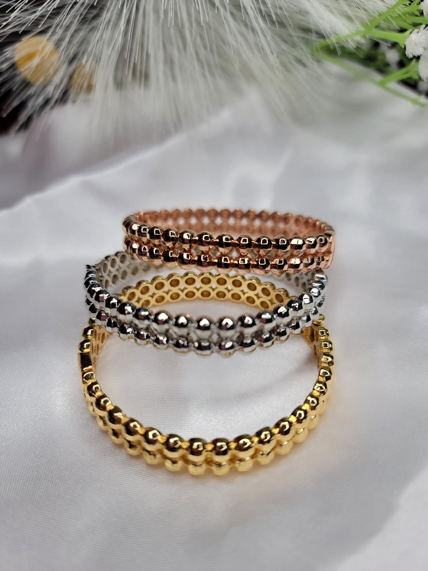 Set de pulsera tres oros tipo Balin pequeño P OFF