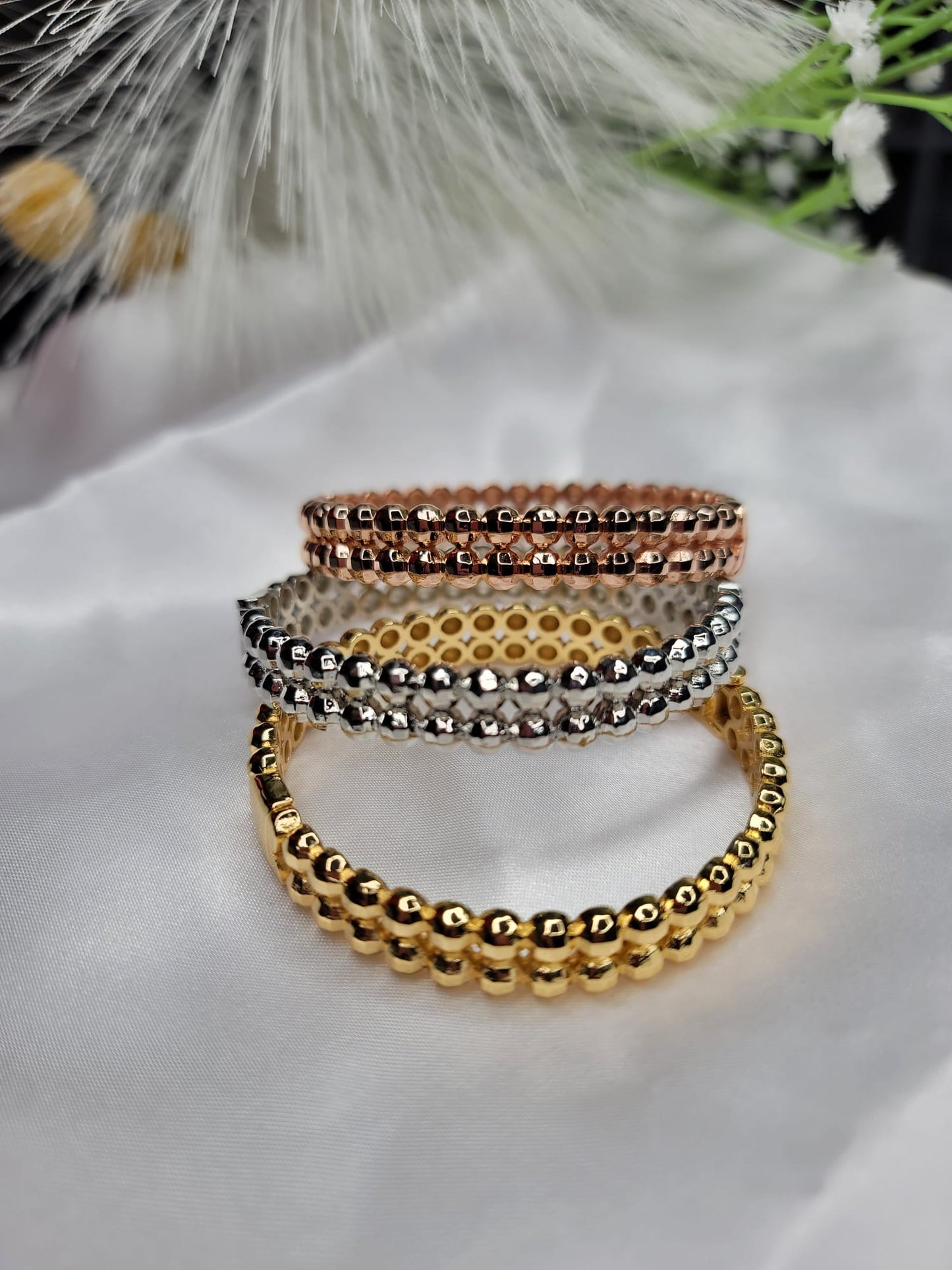 Set de pulsera tres oros tipo Balin pequeño P OFF