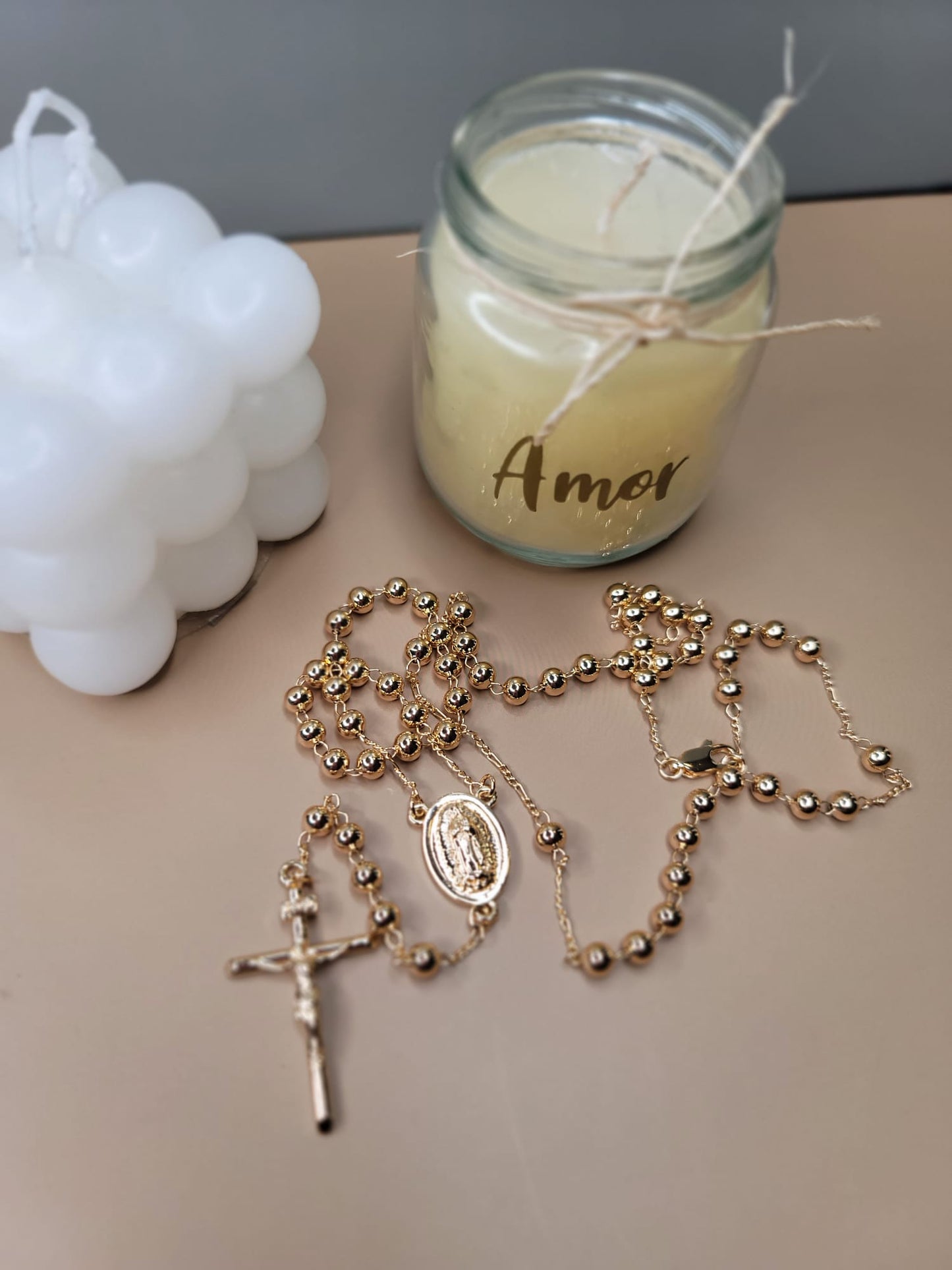 Gold colored rosary