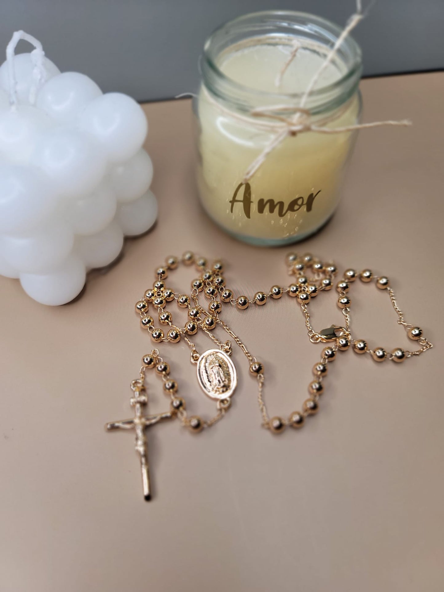 Gold colored rosary