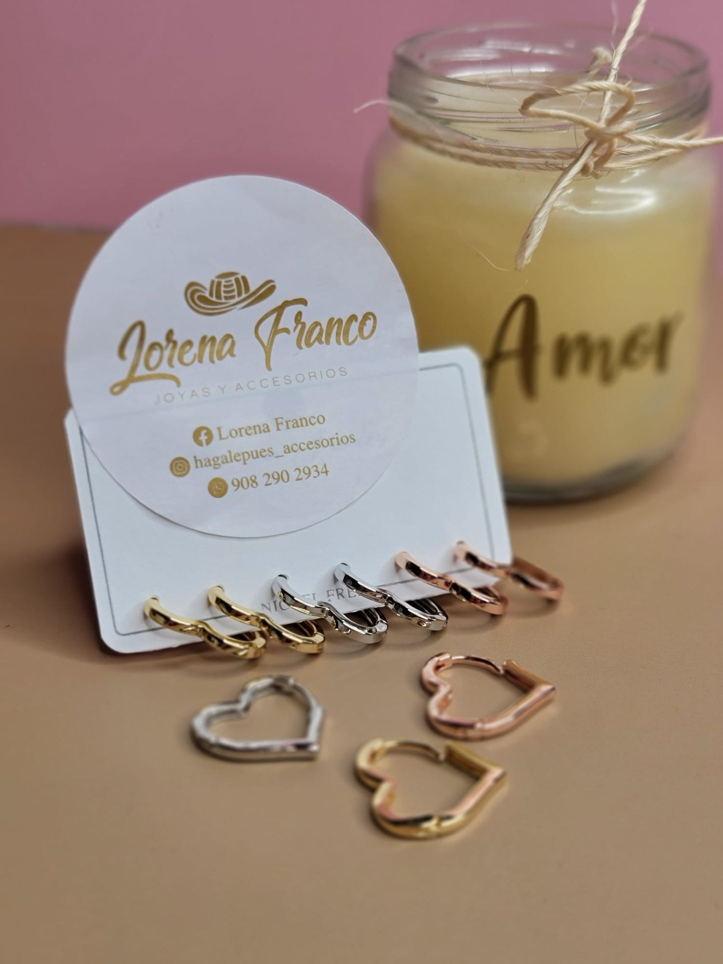 Set Trio de corazon aretes