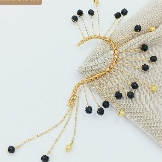 Orejero piedra megras y balin Ear Cuff ACuff