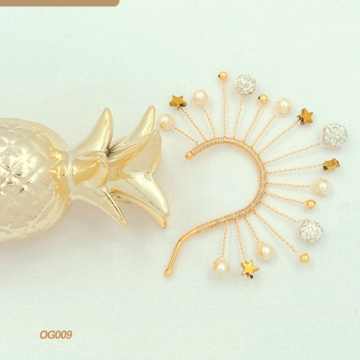 Orejero piedra y perlas Ear Cuff ACuff