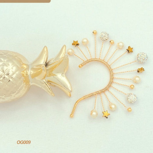 Orejero piedra y perlas Ear Cuff ACuff