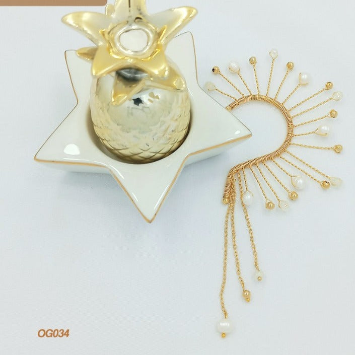 Orejero perla y colgante Ear Cuff ACuff