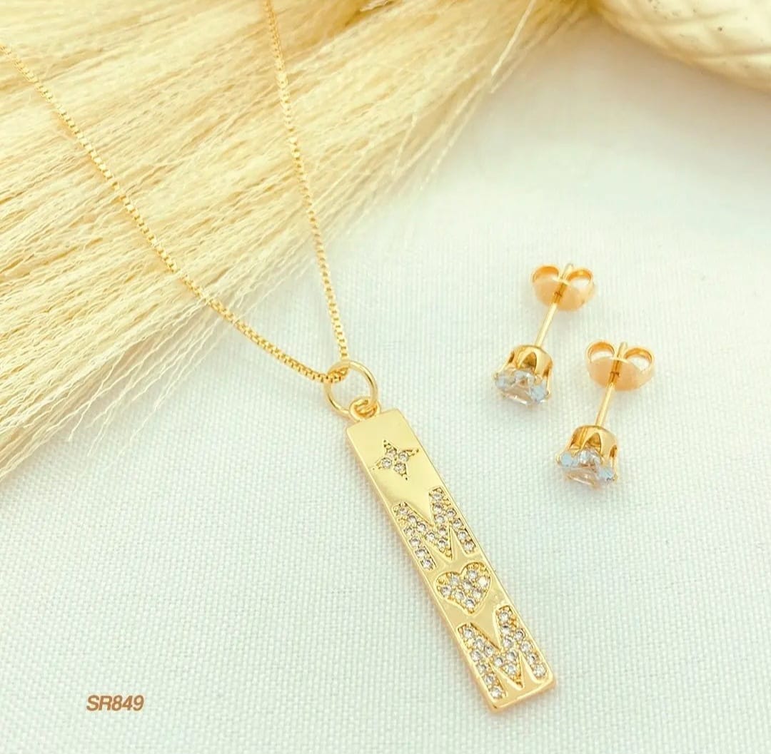 Cadena Corbata Mamá Topitos Set 6
