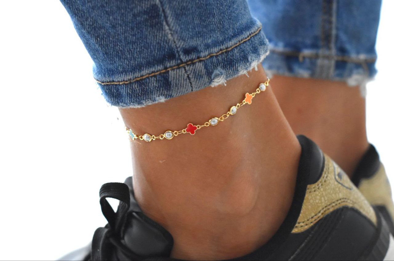T Shapes and Nuggets Anklet