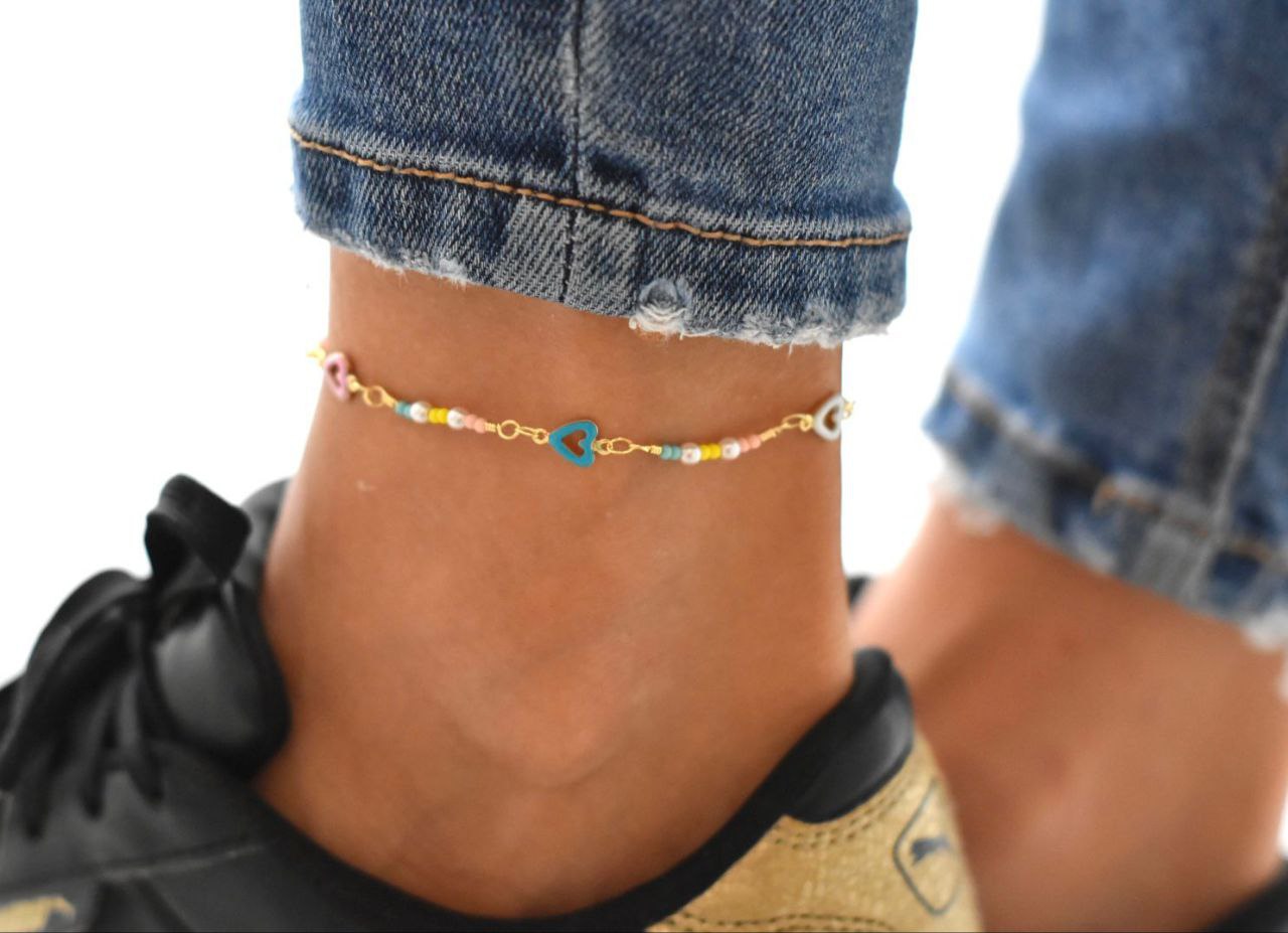 T Shapes and Nuggets Anklet