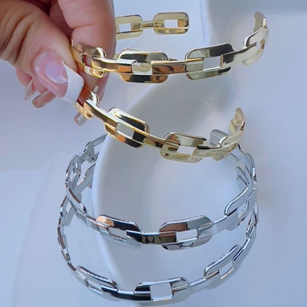 Brazalete Cadena Plateado y Dorado P