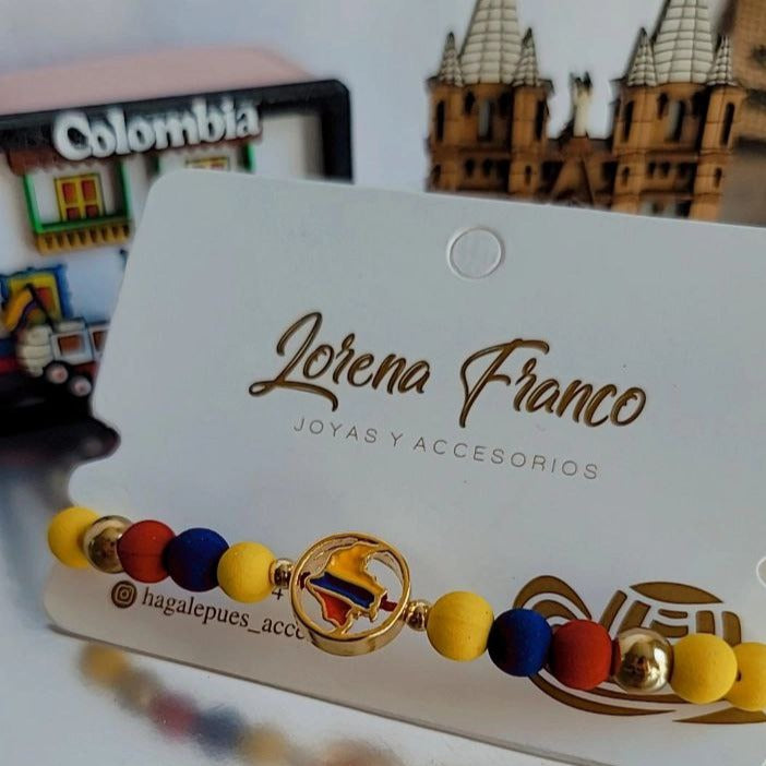 Colombia Map Medal Bracelet
