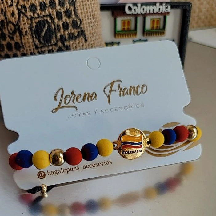 Colombia Map Medal Bracelet