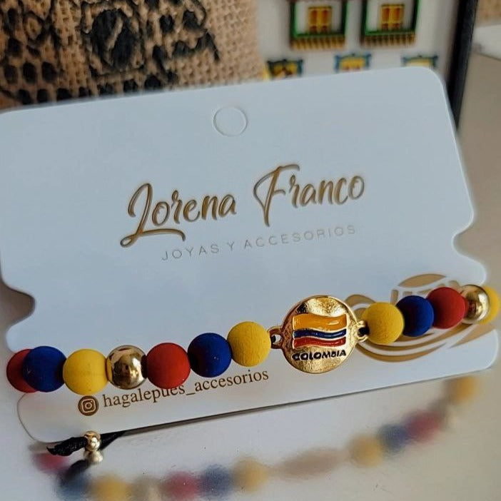 Colombia Map Medal Bracelet