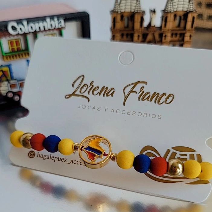 Colombia Map Medal Bracelet