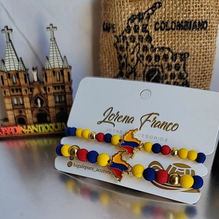 Colombia Map Bracelet