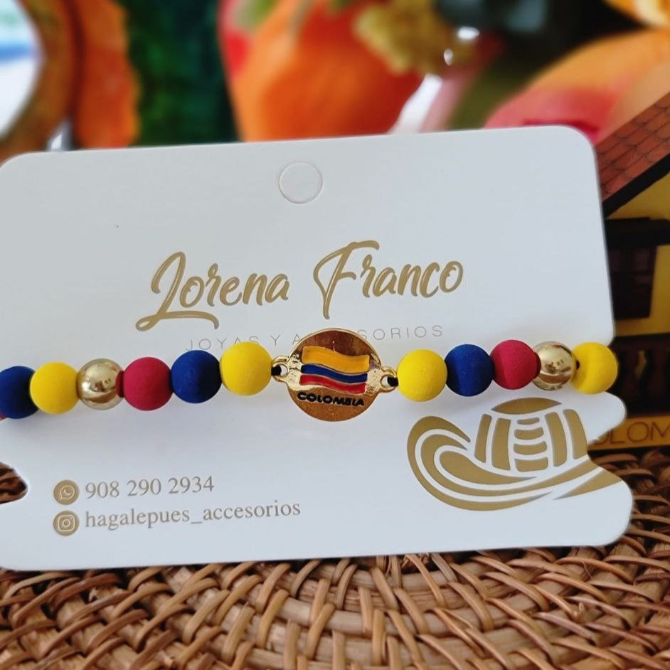 Colombian flag medal bracelet