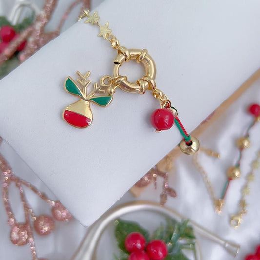 Pulsera Aro y Renito Colgante Navidad