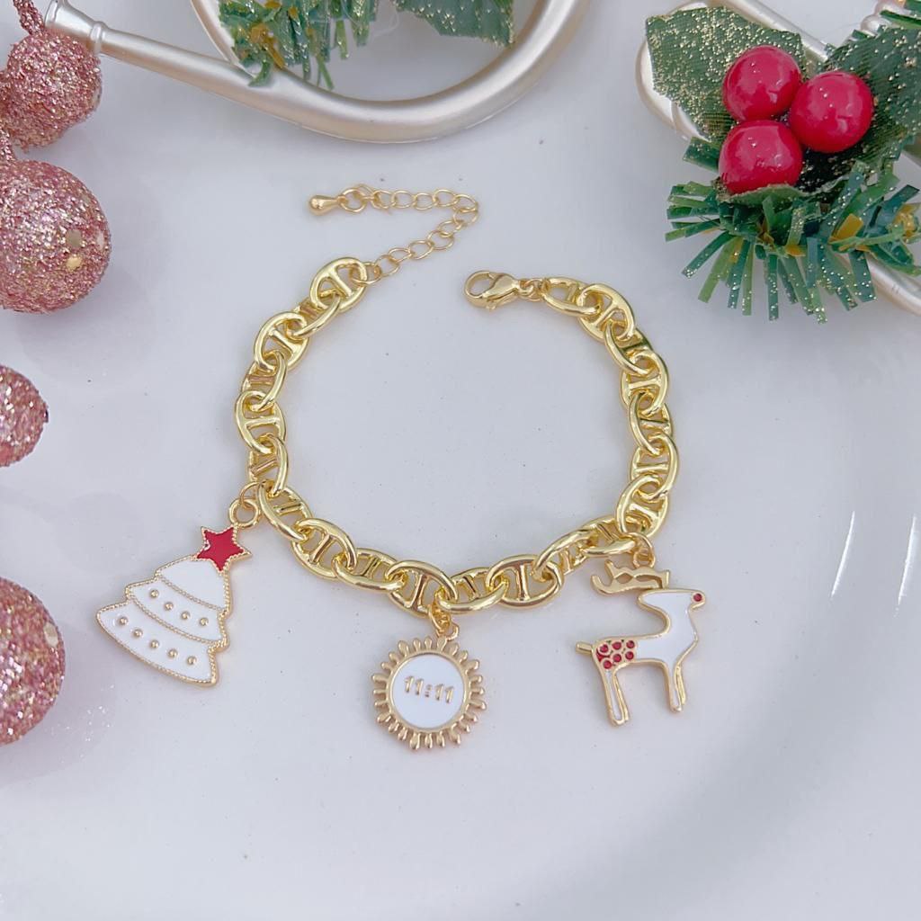 Pulsera Colgantes Blancos Navidad