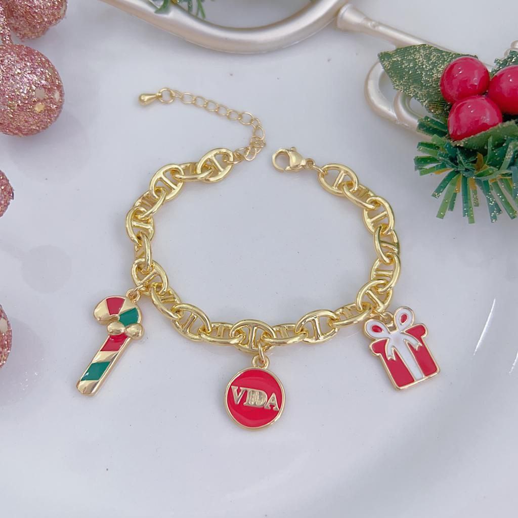 Pulsera Colgantes de Colores Navidad