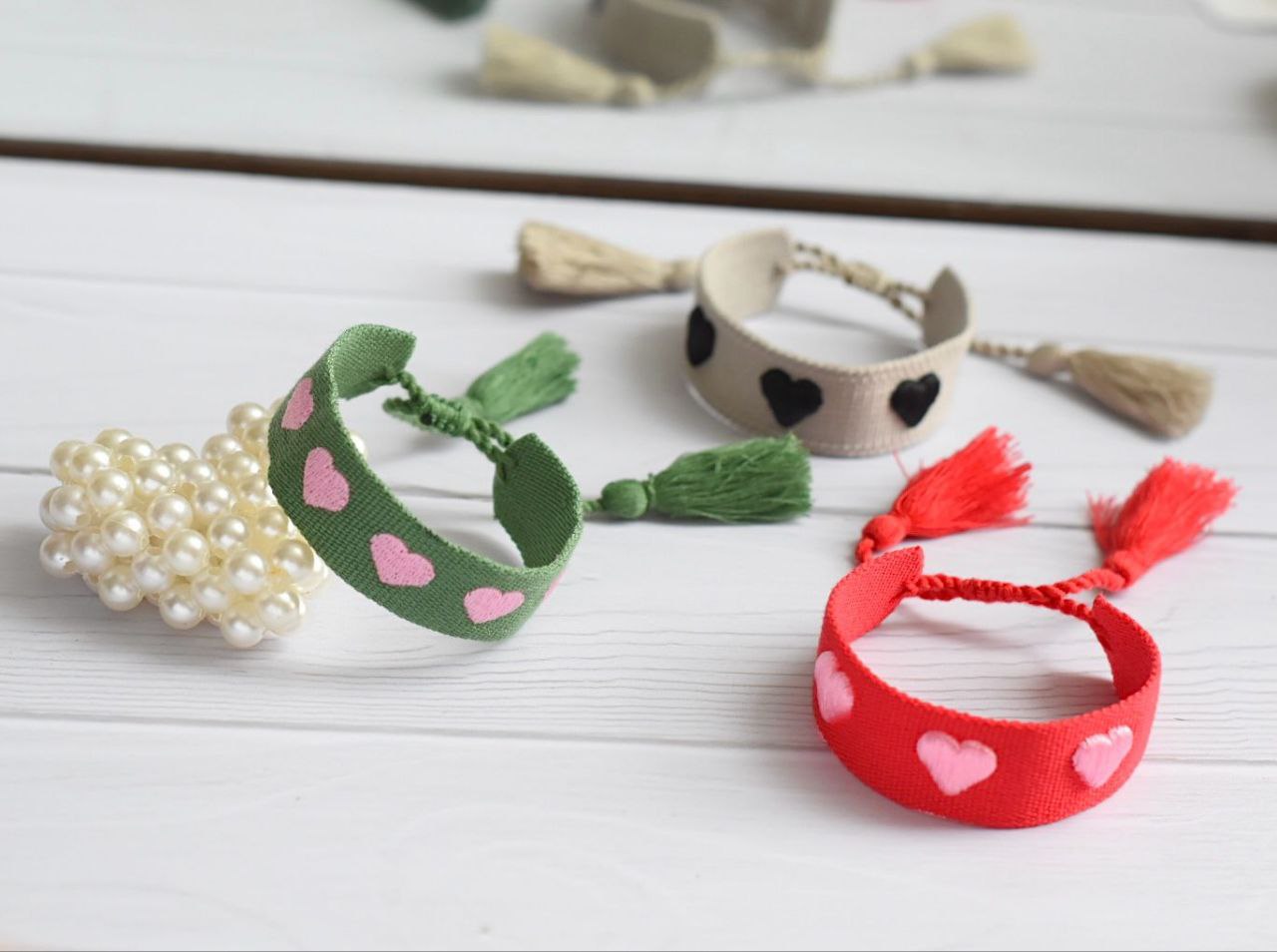 Brazalete Tejido Corazones P