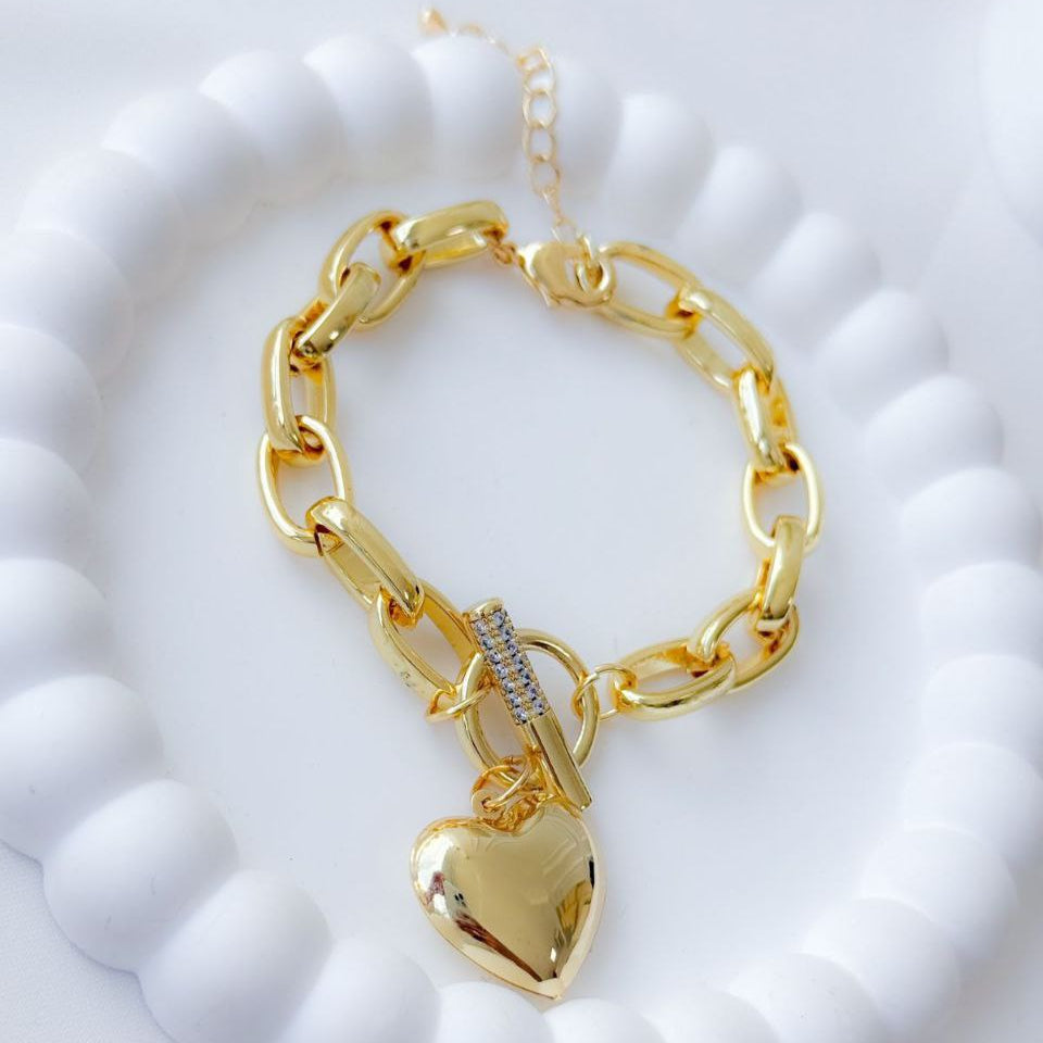 New Pulsera Cadena Heart P