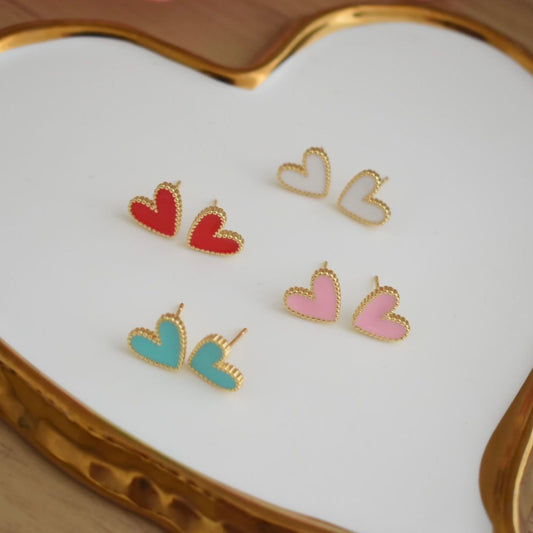 Aretes mini corazón Z