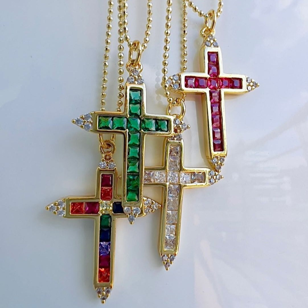 Cadena de balin con dije de cruz C