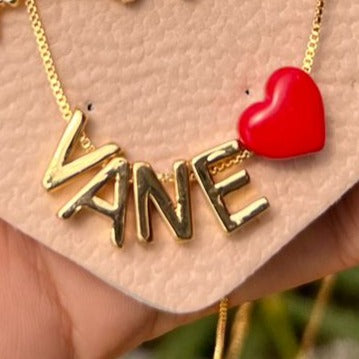 Cadena Nombre más dije corazón Personalizable