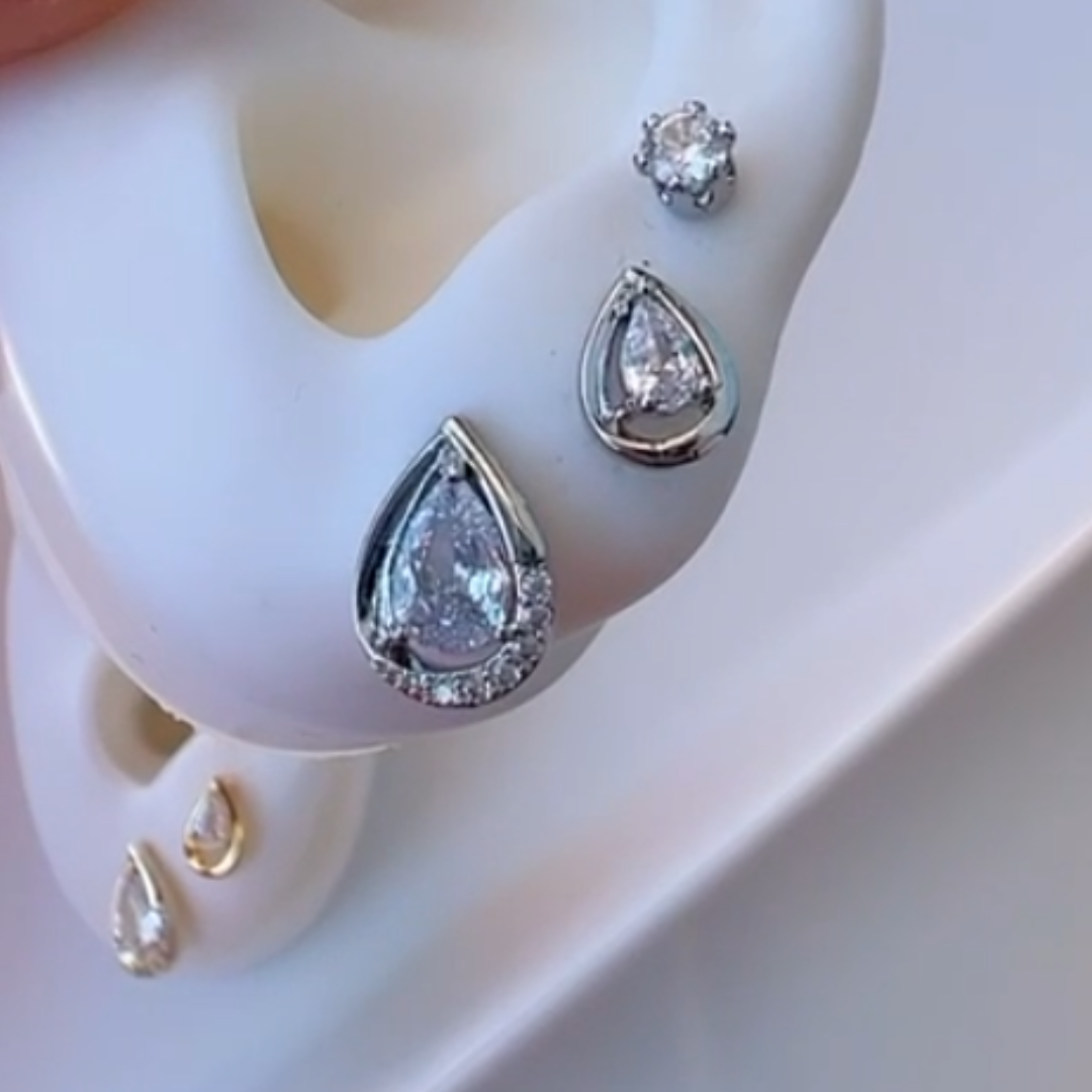 Trio de Aretes Gotas Z