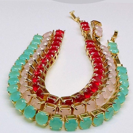 Pulseras en piedras cuadradas P