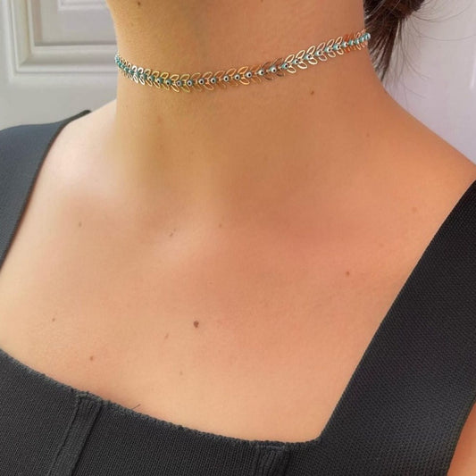 Turkish eye leaf choker
