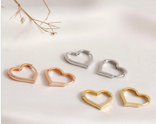 Set Trio of heart earrings