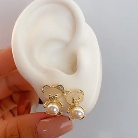 Arete osos con perlas Z