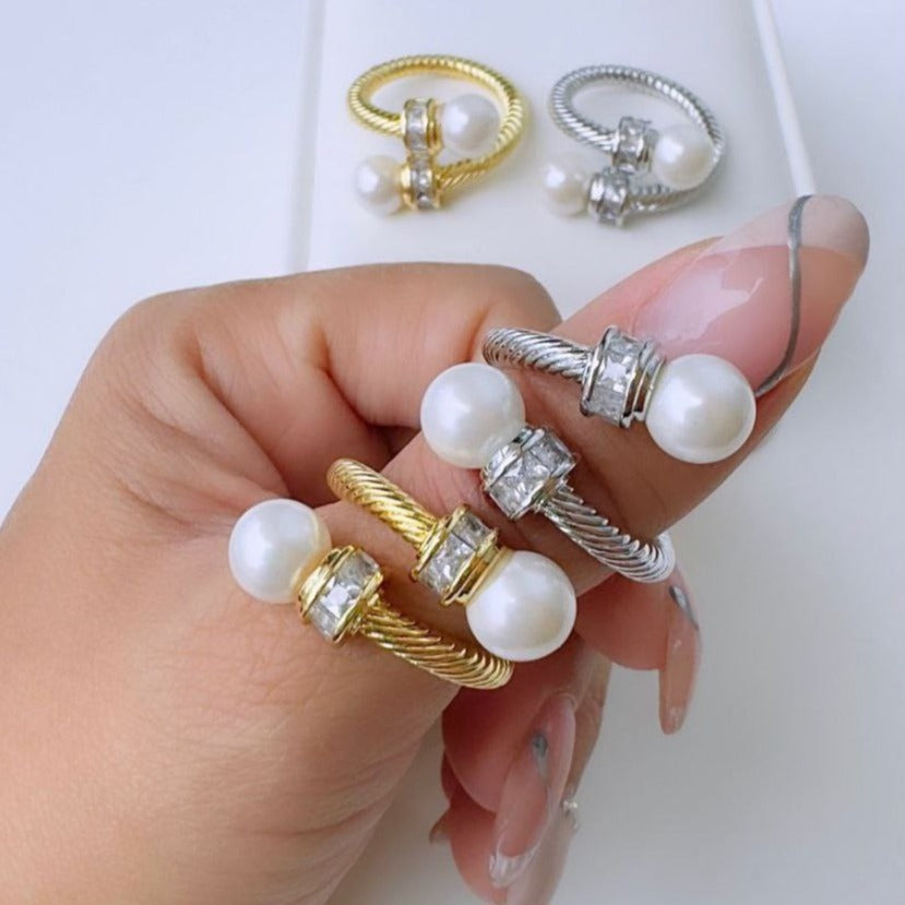 Torched Ring with Pearl