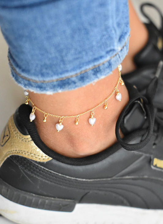 Hearts and Dangling Nuggets Anklet T