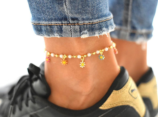 Colorful Flower Anklet T