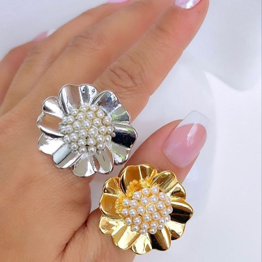 Anillo Flor Perla